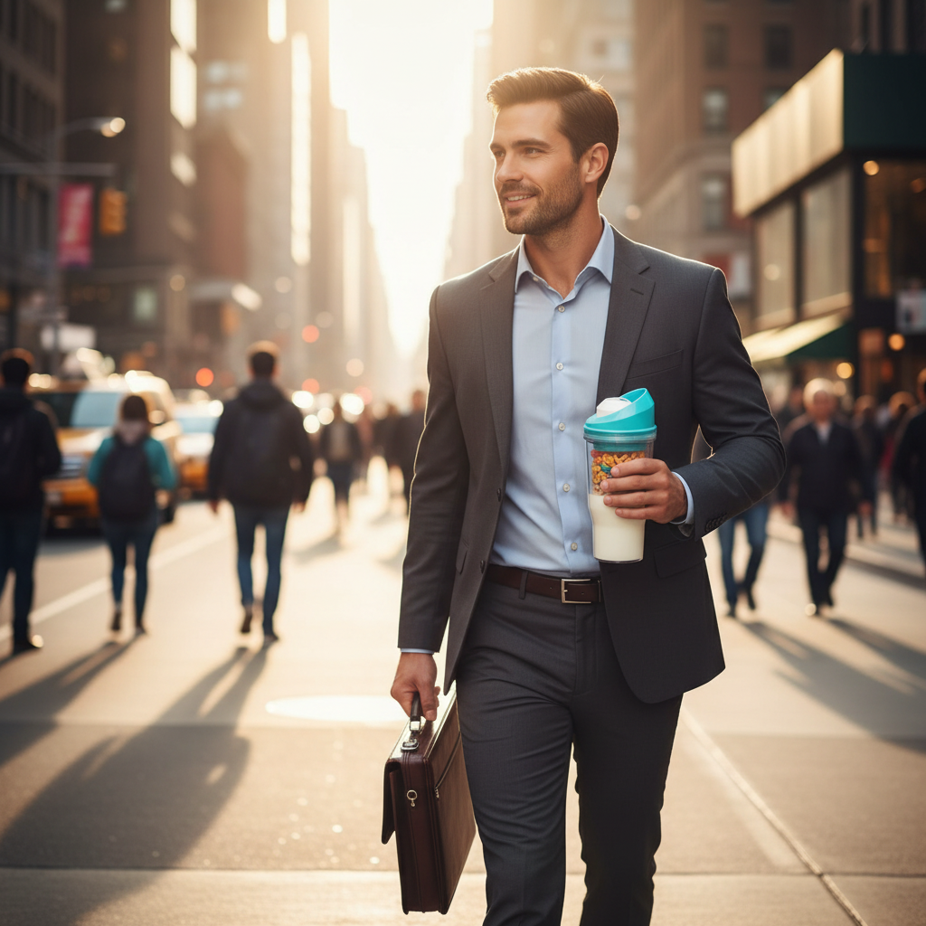 Creative Milk Tea Oatmeal Cup 2-in-1 Design, Portable Travel Cup, Convenient Water Bottle, Ideal Choice For Daily Use